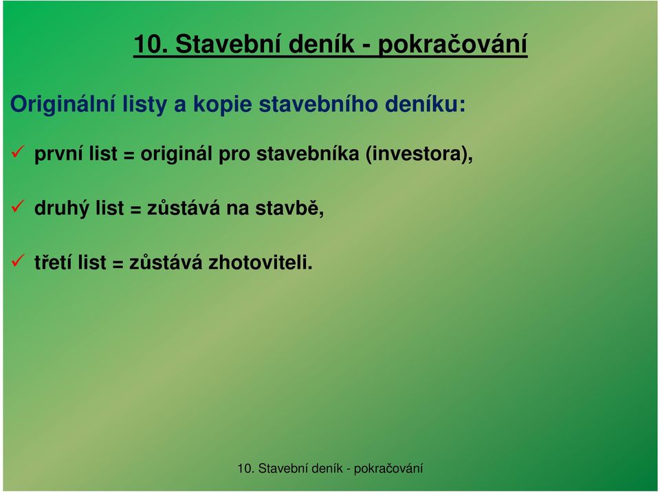 stavebníka (investora), druhý list =