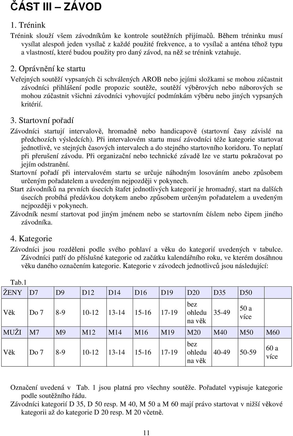 Oprávnění ke startu Veřejných soutěží vypsaných či schválených AROB nebo jejími složkami se mohou zúčastnit závodníci přihlášení podle propozic soutěže, soutěží výběrových nebo náborových se mohou