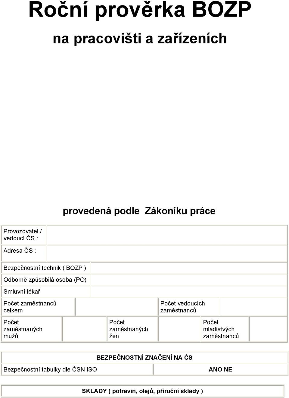 celkem Počet zaměstnaných mužů Počet zaměstnaných žen Počet vedoucích zaměstnanců Počet mladistvých