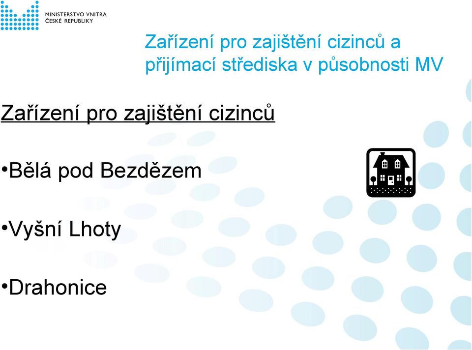 střediska v působnosti MV Vyšní