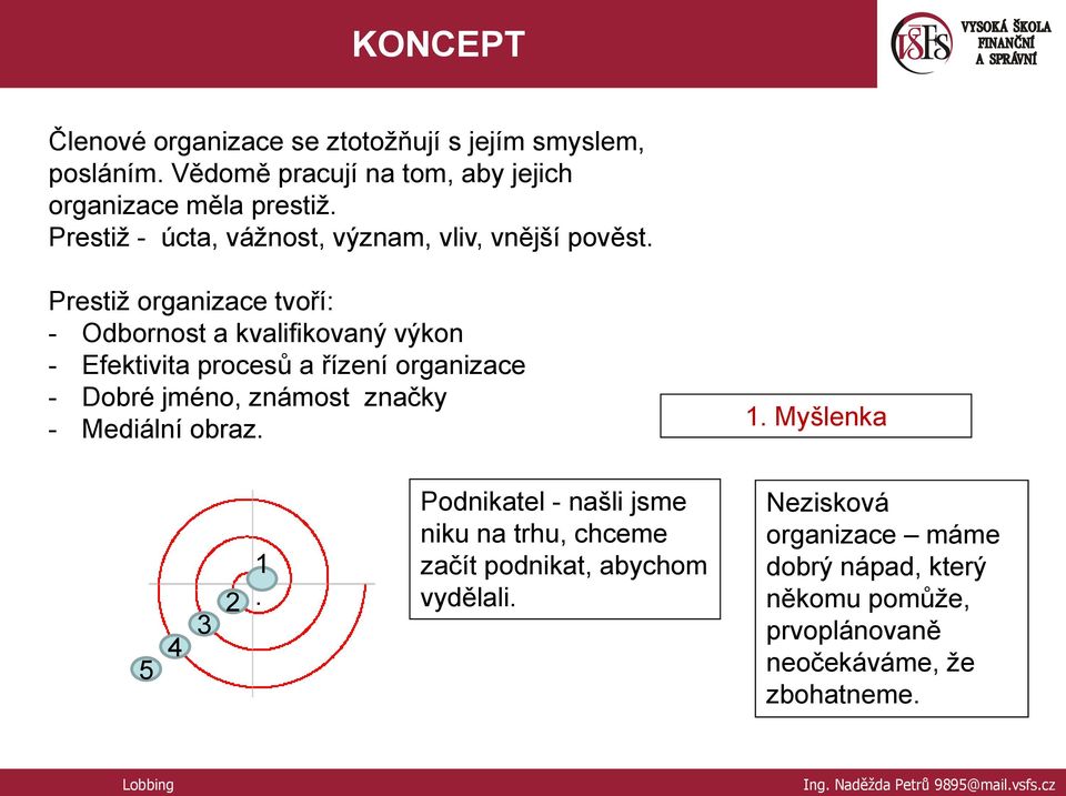 Prestiţ organizace tvoří: - Odbornost a kvalifikovaný výkon - Efektivita procesů a řízení organizace - Dobré jméno, známost značky -