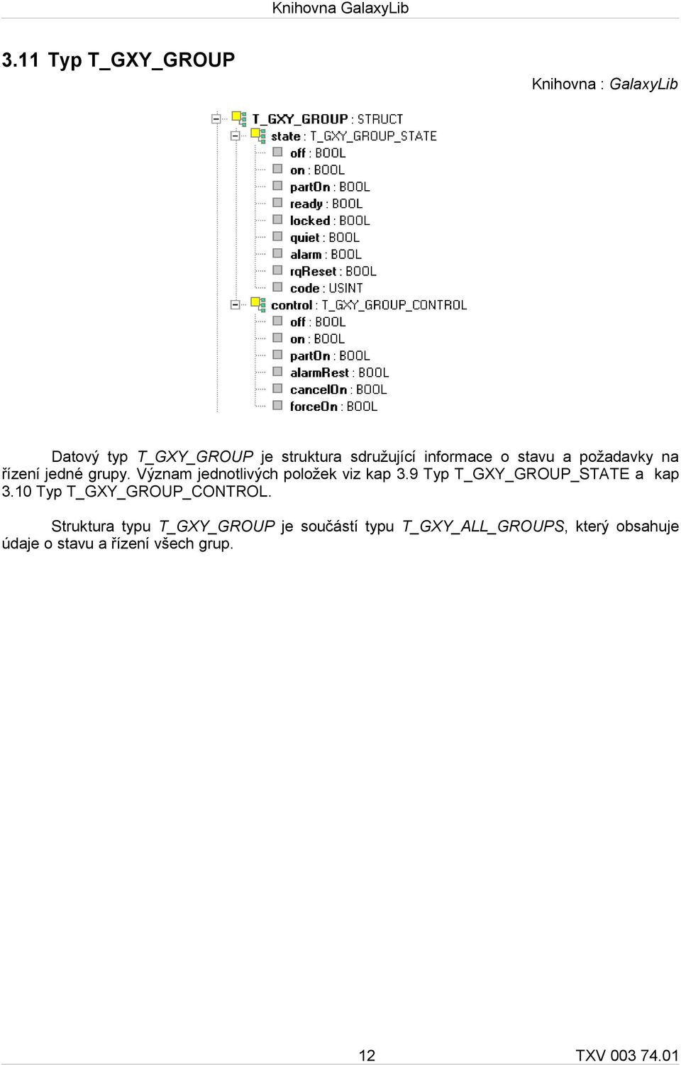 9 Typ T_GXY_GROUP_STATE a kap 3.10 Typ T_GXY_GROUP_CONTROL.