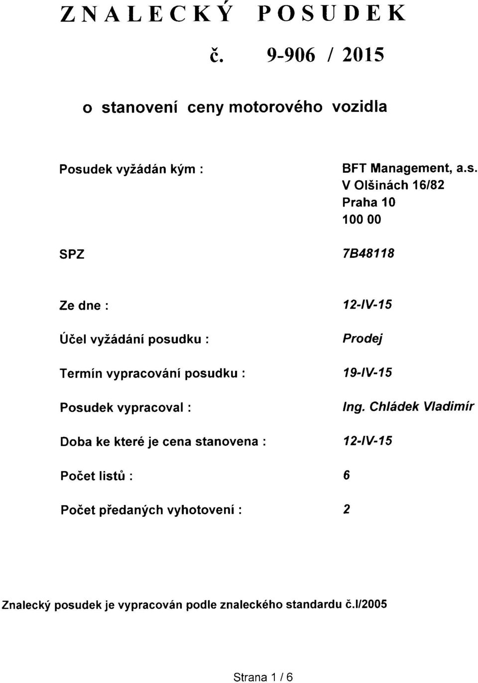 ypracoal : Doba ke kter6 je cena stanoena : Podet listri : Podet piedanfch yhotoeni : 12-tV-15 Prodej 19-tV-15