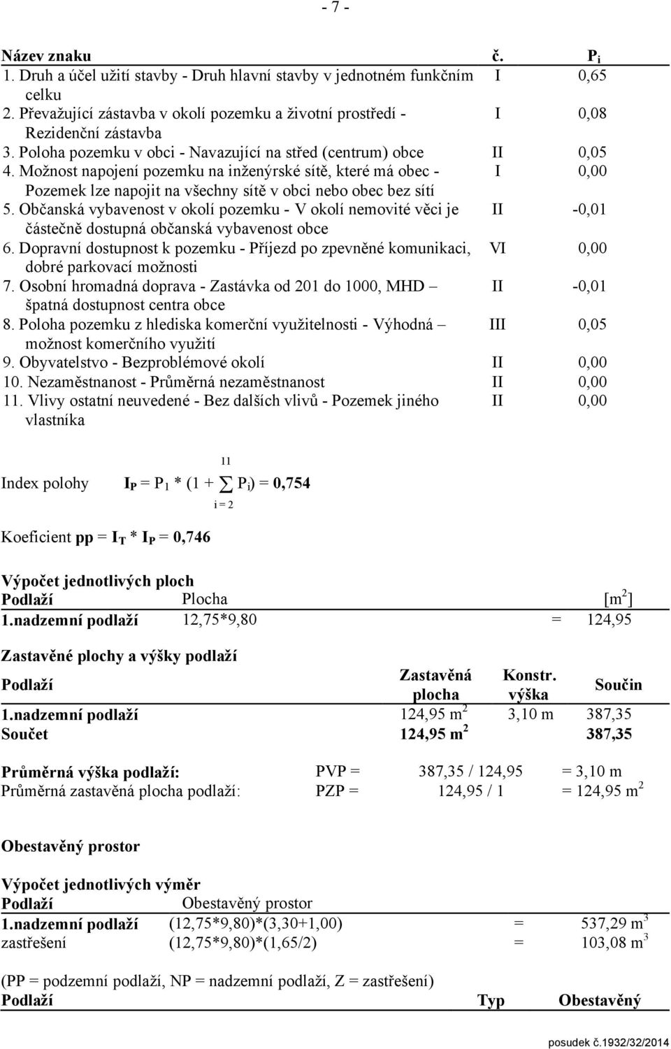 Občanská vybavenost v okolí pozemku - V okolí nemovité věci je částečně dostupná občanská vybavenost obce 6.