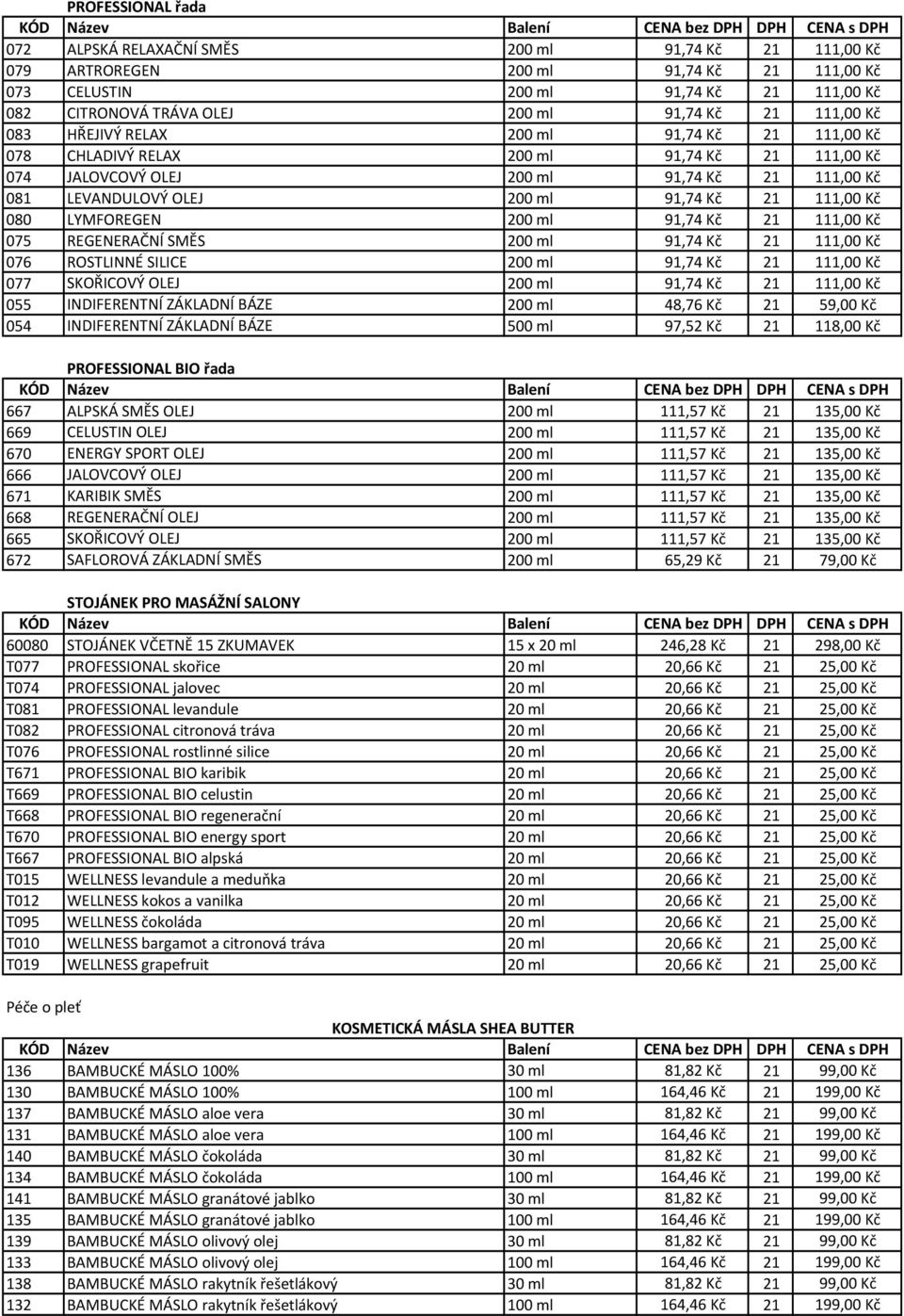 111,00 Kč 080 LYMFOREGEN 200 ml 91,74 Kč 21 111,00 Kč 075 REGENERAČNÍ SMĚS 200 ml 91,74 Kč 21 111,00 Kč 076 ROSTLINNÉ SILICE 200 ml 91,74 Kč 21 111,00 Kč 077 SKOŘICOVÝ OLEJ 200 ml 91,74 Kč 21 111,00