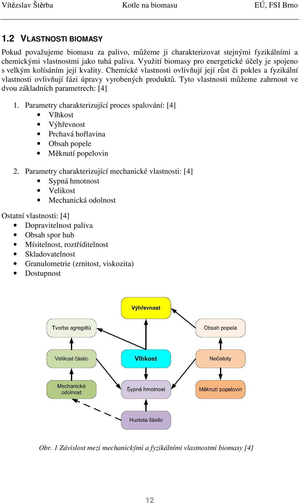 Tyto vlastnosti můžeme zahrnout ve dvou základních parametrech: [4] 1. Parametry charakterizující proces spalování: [4] Vlhkost Výhřevnost Prchavá hořlavina Obsah popele Měknutí popelovin 2.