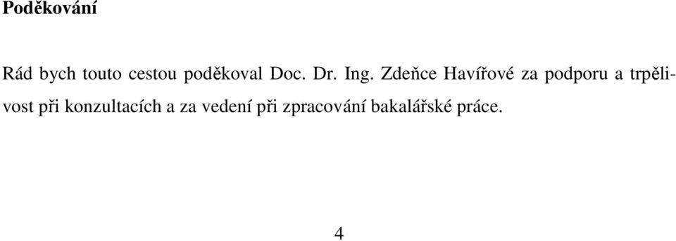 Zdeňce Havířové za podporu a trpělivost