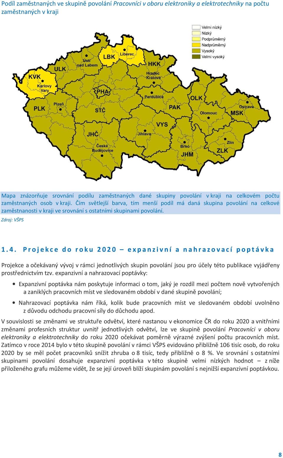 Projekce do roku 2020 expanzivní a nahrazovací poptávka Projekce a očekávaný vývoj v rámci jednotlivých skupin povolání jsou pro účely této publikace vyjádřeny prostřednictvím tzv.