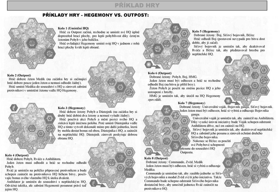 Hráč ovládající Hegemony umístí svůj HQ v jednom z rohů hrací plochy kvůli lepší obraně.