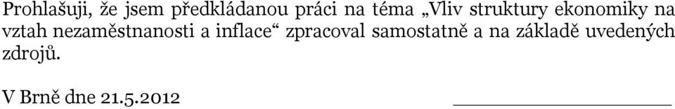 nezaměsnanosi a inflace zpracoval samosaně