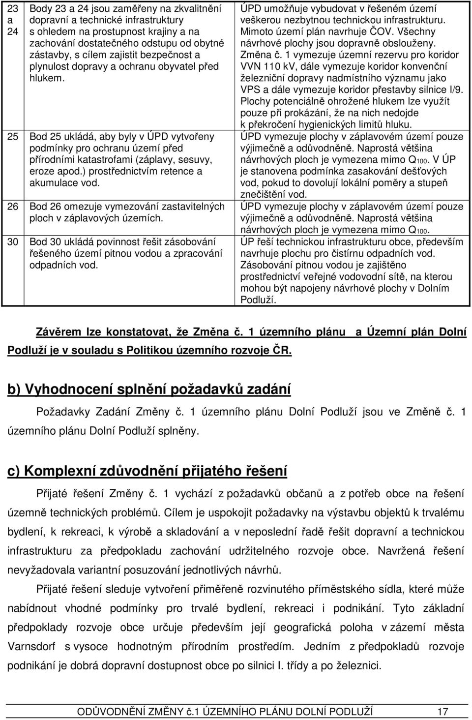 ) prostřednictvím retence a akumulace vod. 26 Bod 26 omezuje vymezování zastavitelných ploch v záplavových územích.