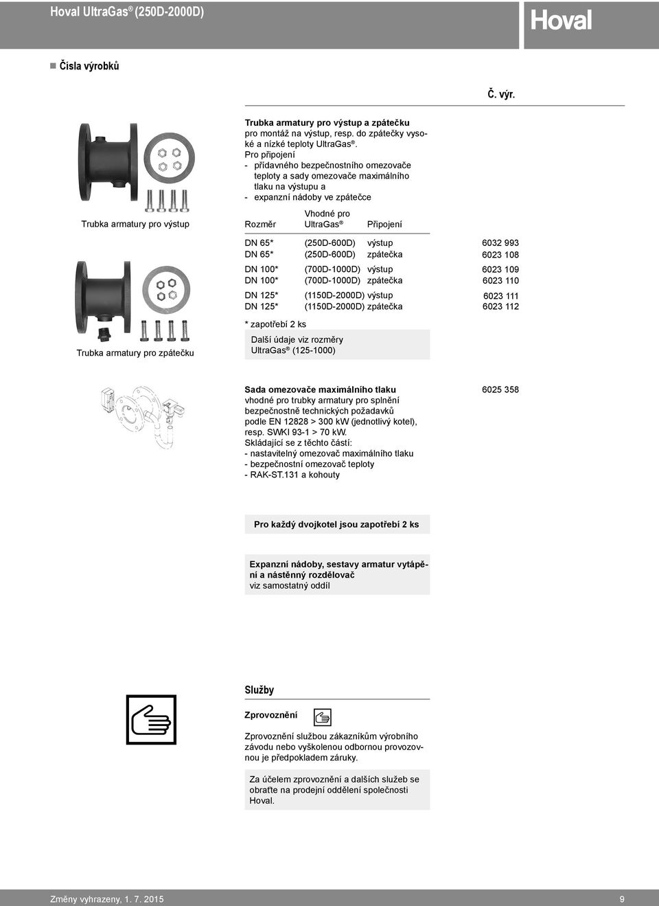 65* (250D-600D) zpátečka DN 100* (700D-1000D) výstup DN 100* (700D-1000D) zpátečka DN 125* (1150D-2000D) výstup DN 125* (1150D-2000D) zpátečka 6032 993 6023 108 6023 109 6023 110 6023 111 6023 112