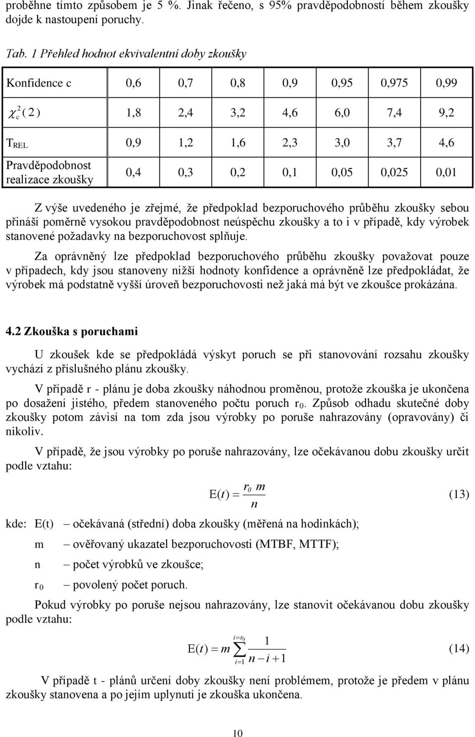 předpoklad bezporuchového průběhu zkoušky sebou přináší poměrně vysokou pravděpodobnost neúspěchu zkoušky a to i v případě, kdy výrobek stanovené požadavky na bezporuchovost splňuje.