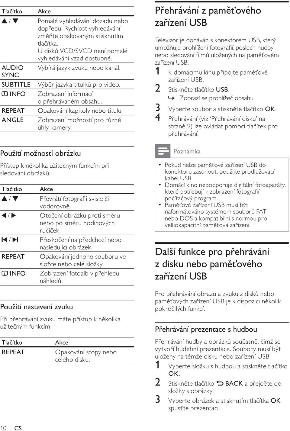 ANGLE Zobrazení možností pro r zné úhly kamery. Použití možností obrázku P ístup k n kolika užite ným funkcím p i sledování obrázk. Tla ítko Akce / P evrátí fotogra i svisle i vodorovn.