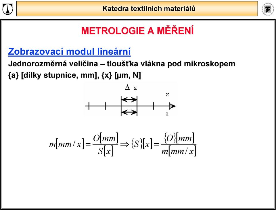 [dílky stupnce, mm], {x} [µm, N] [ ] [] x