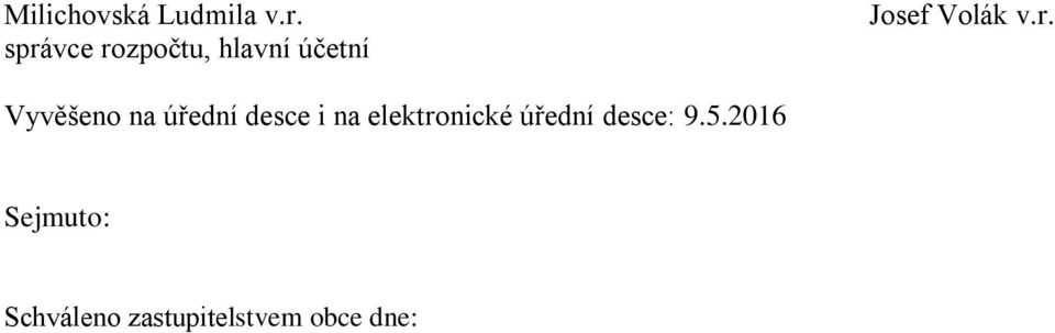 r. Vyvěšeno na úřední desce i na elektronické