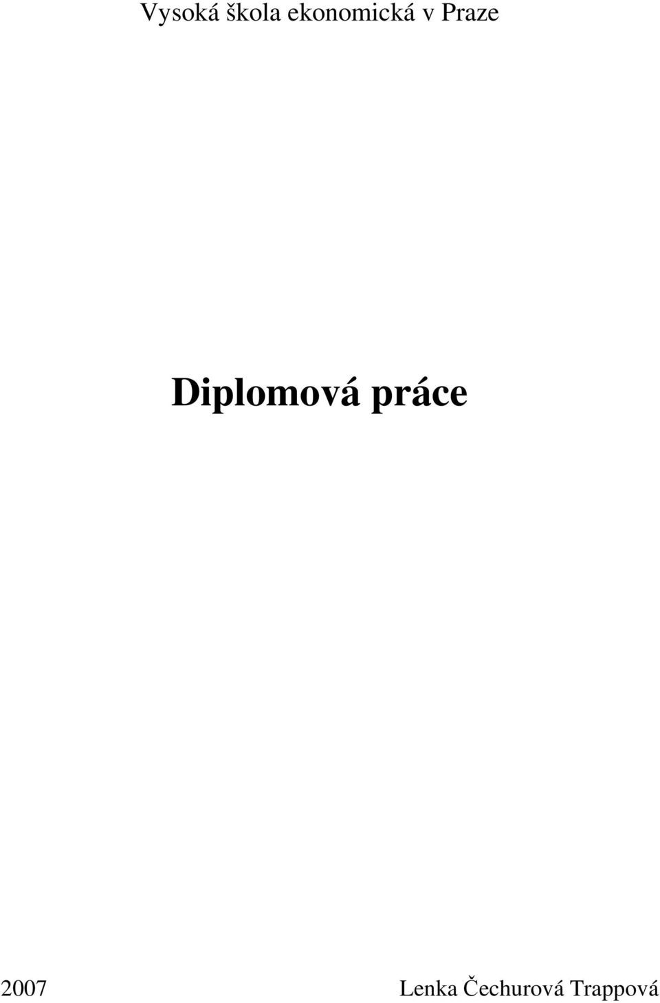 Diplomová práce