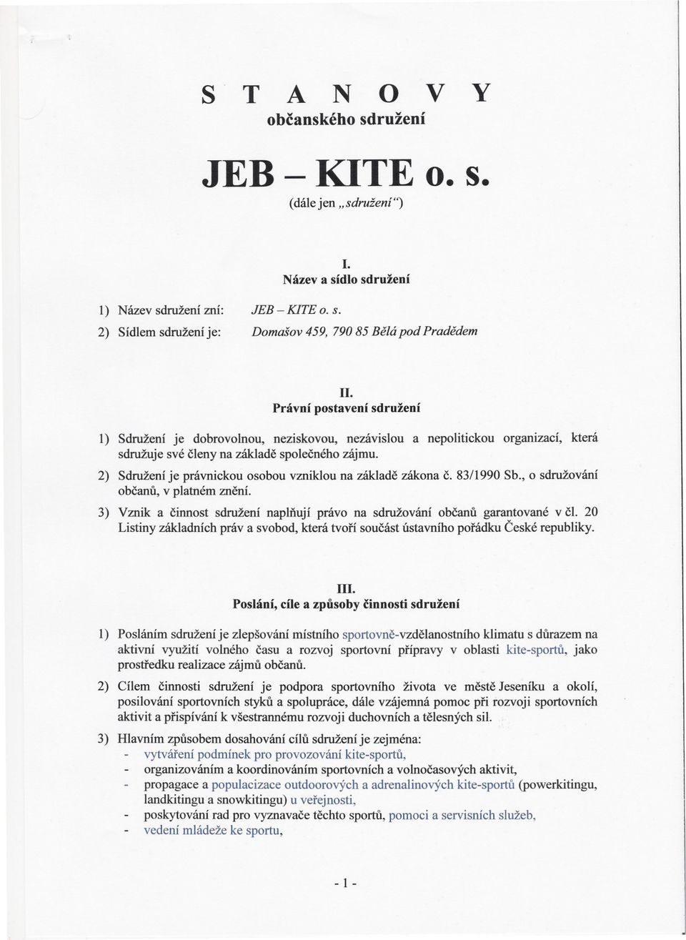 ružení JEB - KlTE o. s.