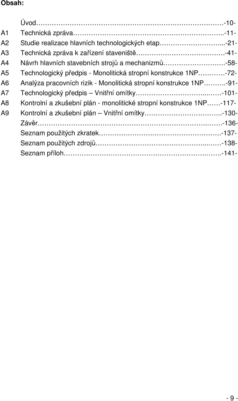 -58- Technologický předpis - Monolitická stropní konstrukce 1NP -72- Analýza pracovních rizik - Monolitická stropní konstrukce 1NP.