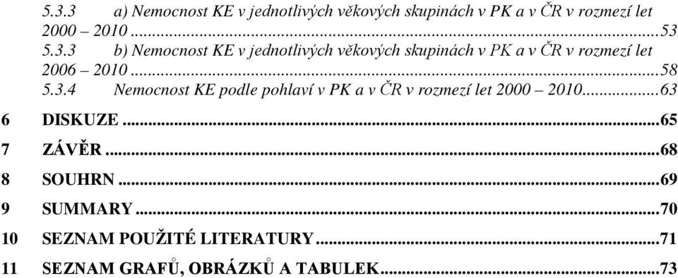 .. 65 7 ZÁVĚR... 68 8 SOUHRN... 69 9 SUMMARY... 70 10 SEZNAM POUŽITÉ LITERATURY.