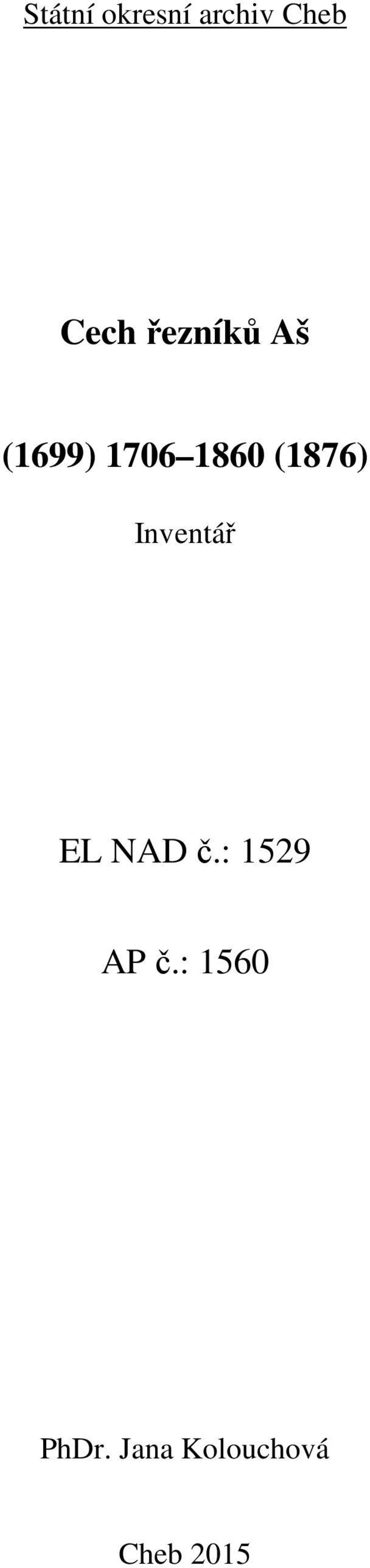 (1876) Inventář EL NAD č.