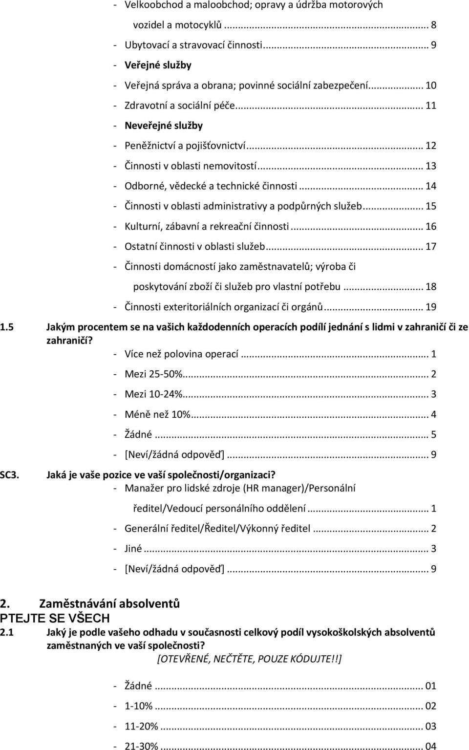 .. 14 Činnosti v oblasti administrativy a podpůrných služeb... 15 Kulturní, zábavní a rekreační činnosti... 16 Ostatní činnosti v oblasti služeb.