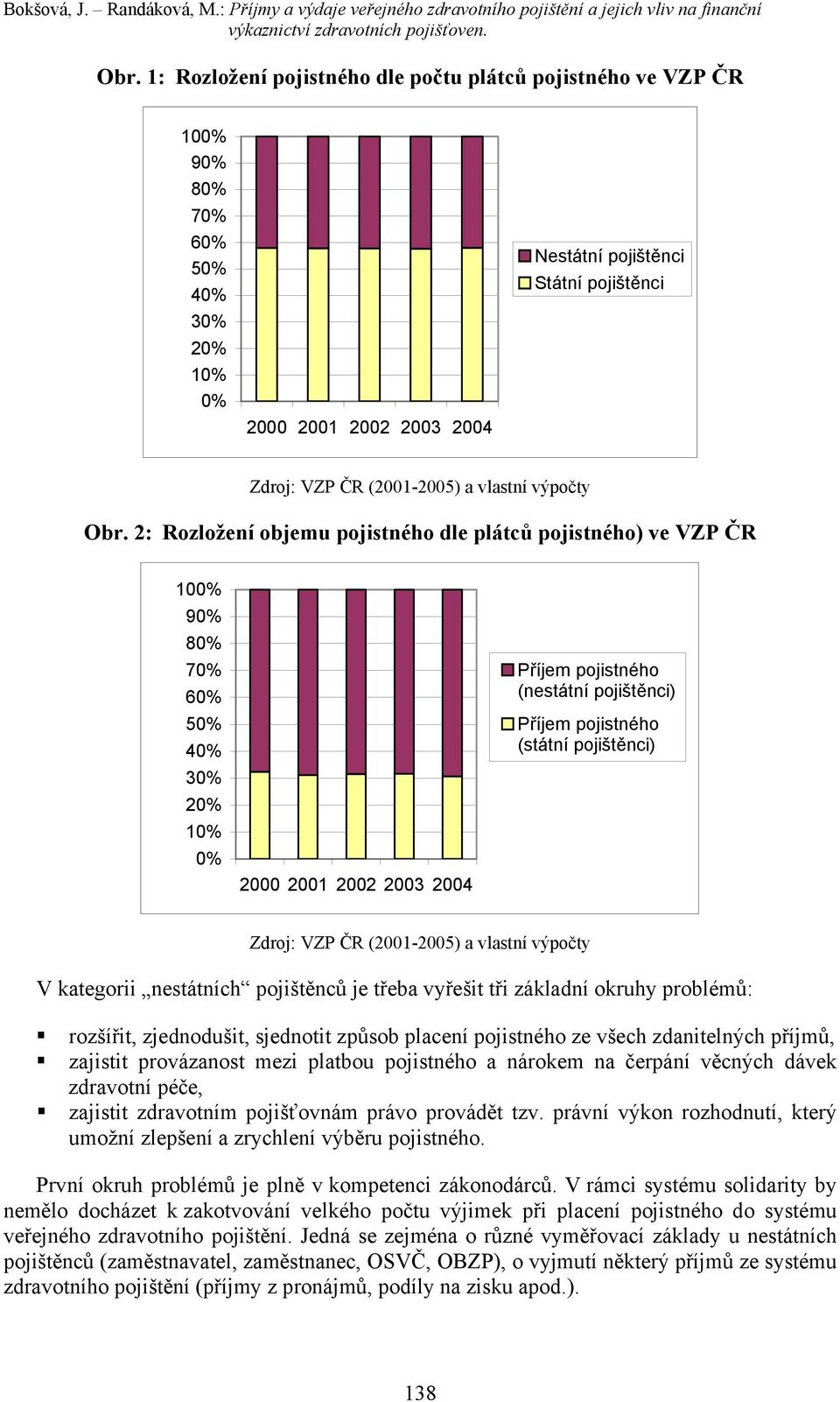 2: Rozložení objemu pojistného dle plátců pojistného) ve VZP ČR 100% 90% 80% 70% 60% 50% 40% 30% 20% 10% 0% Příjem pojistného (nestátní pojištěnci) Příjem pojistného (státní pojištěnci) Zdroj: VZP ČR