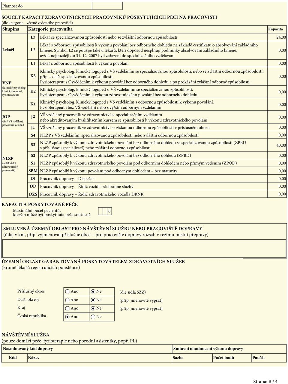 ) NLZP (nelékařský zdravotnický pracovník) L3 L2 L1 K3 K2 K1 J2 J1 S4 S3 S2 S1 SBM DI DD DZS Lékař se specializovanou způsobilostí nebo se zvláštní odbornou způsobilostí 24,00 Lékař s odbornou