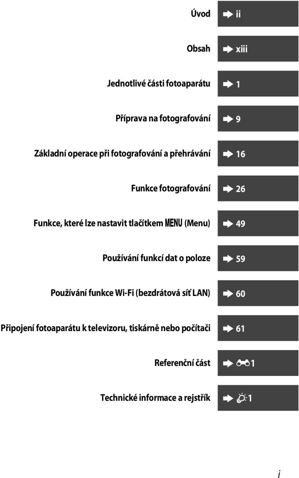 49 Používání funkcí dat o poloze 59 Používání funkce Wi-Fi (bezdrátová síť LAN) 60 Připojení