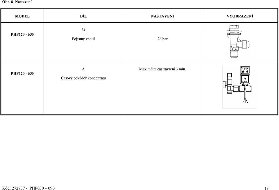 bar PHP120-630 A Časový odváděč kondenzátu