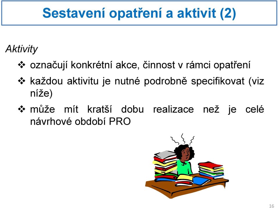 aktivitu je nutné podrobně specifikovat (viz níže)