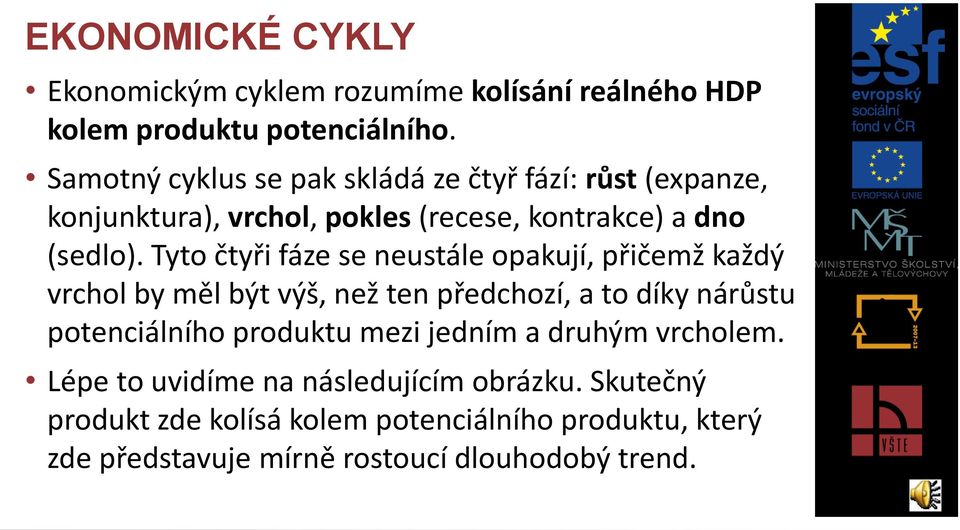 Tyto čtyři fáze se neustále opakují, přičemž každý vrchol by měl být výš, než ten předchozí, a to díky nárůstu potenciálního produktu