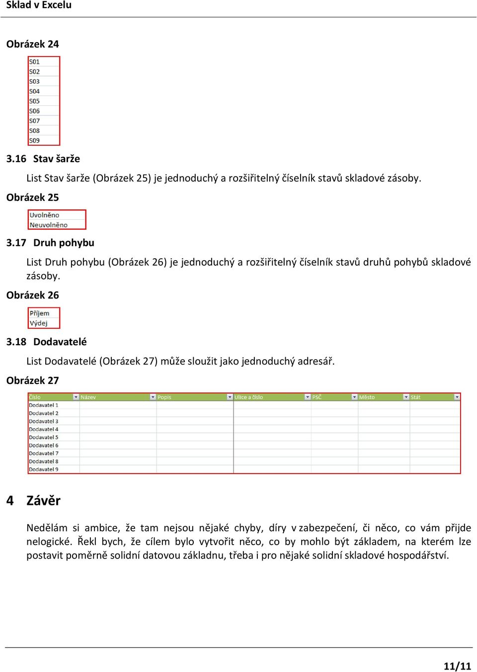 18 Dodavatelé List Dodavatelé (Obrázek 27) může sloužit jako jednoduchý adresář.