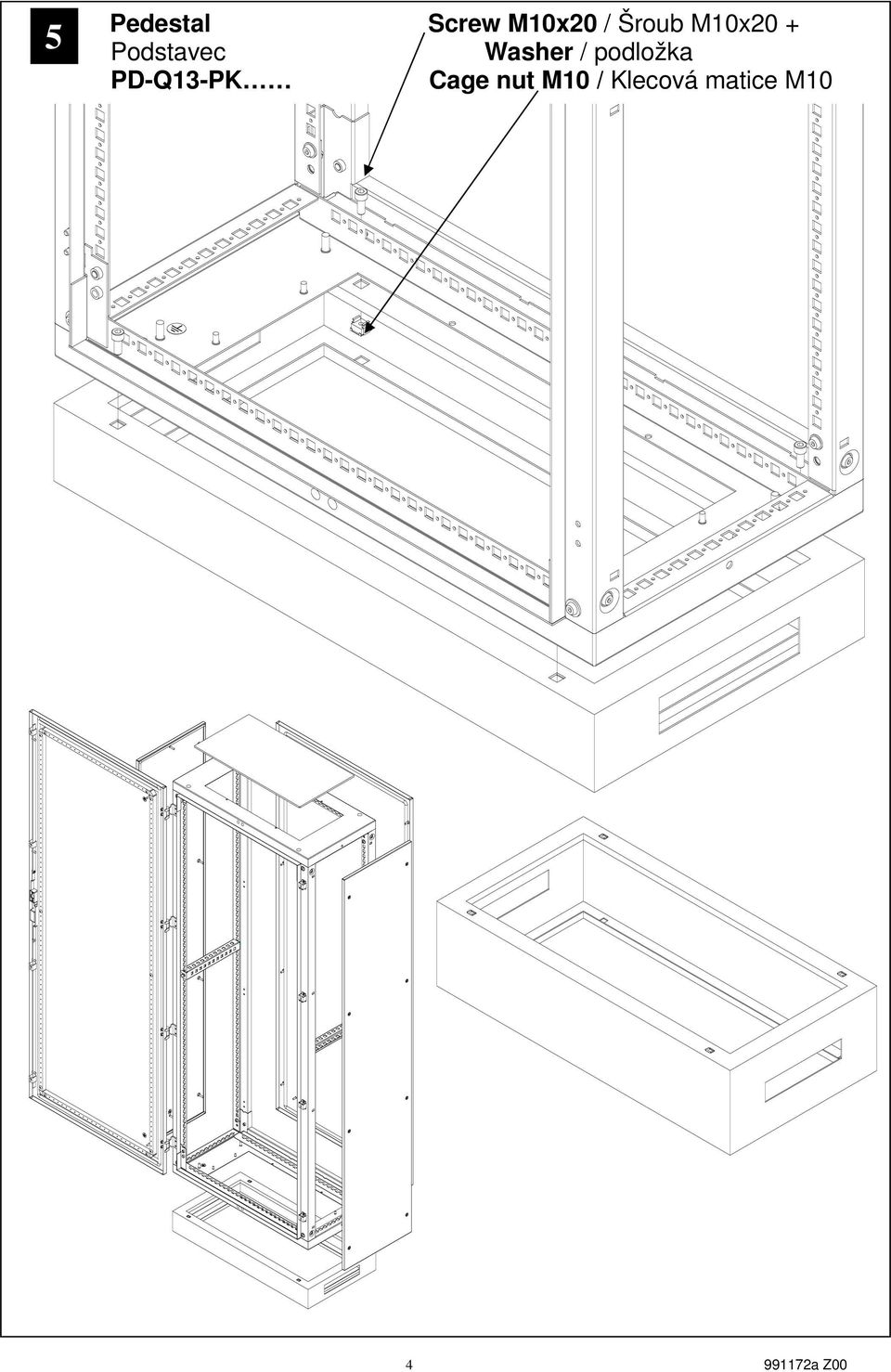 podložka PD-Q13-PK Cage nut M10