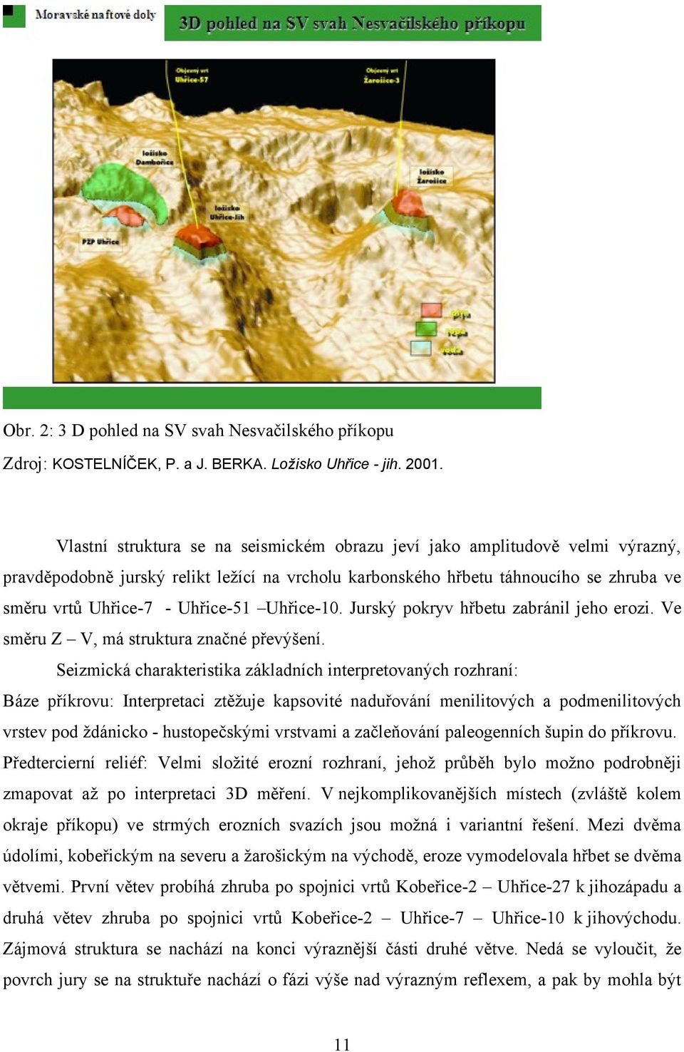 Uhřice-10. Jurský pokryv hřbetu zabránil jeho erozi. Ve směru Z V, má struktura značné převýšení.