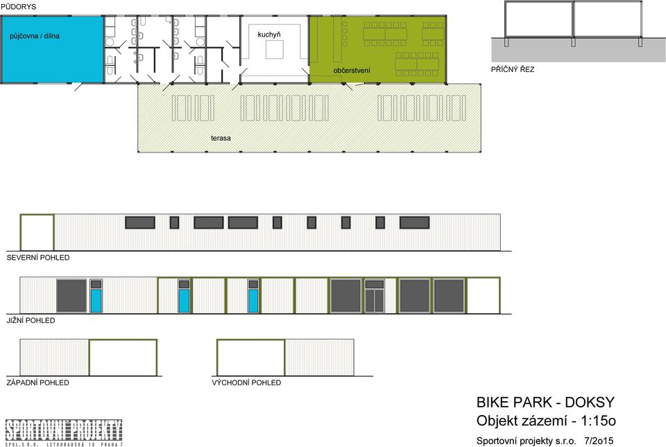 ZÁPADNÍ POHLED VÝCHODNÍ POHLED BIKE PARK - DOKSY