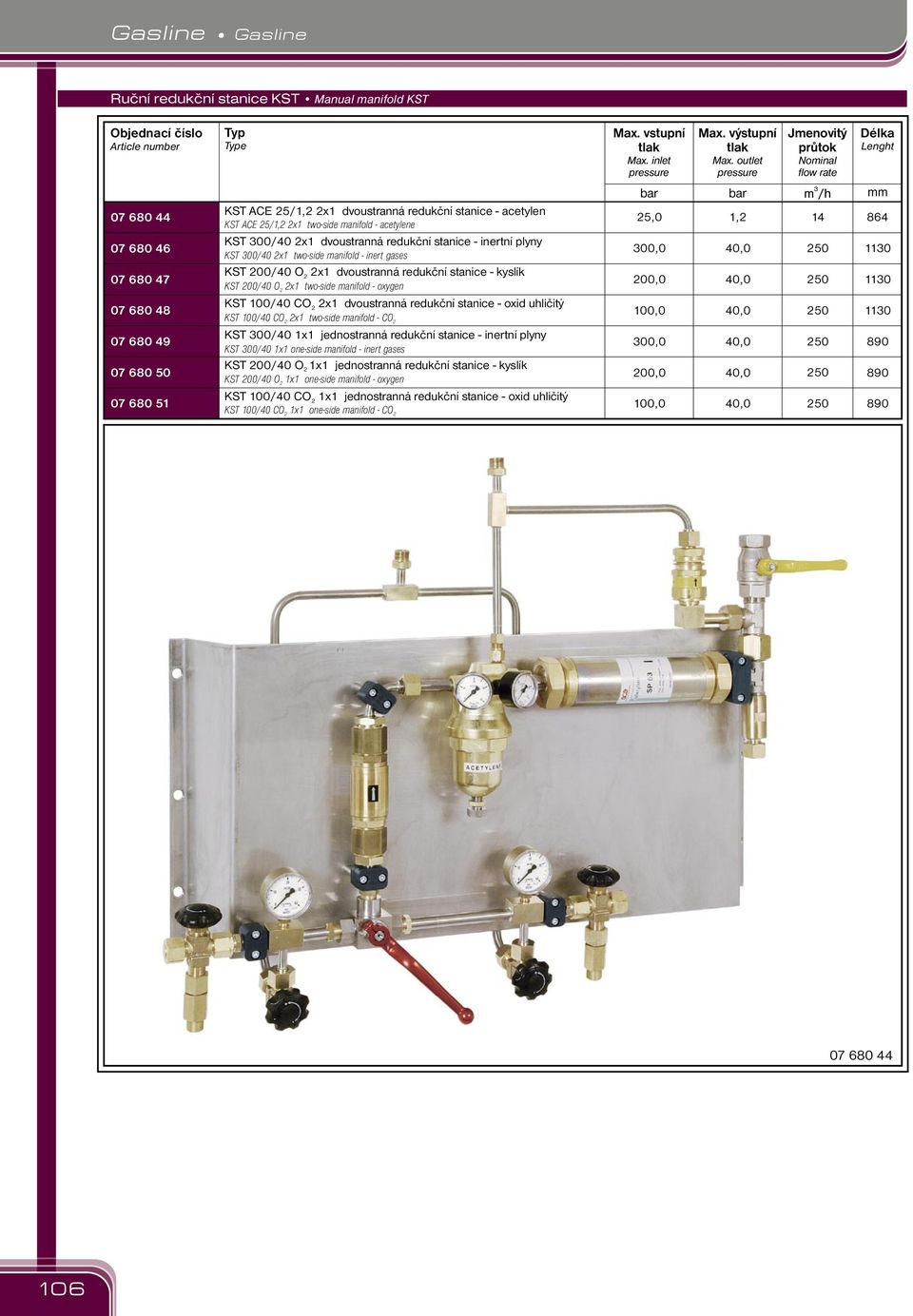 dvoustranná redukční stanice oxid uhličitý KST 00/0 CO x twoside manifold CO KST 00/0 x jednostranná redukční stanice inertní lyny KST 00/0 x oneside manifold inert gases KST 00/0 O x jednostranná