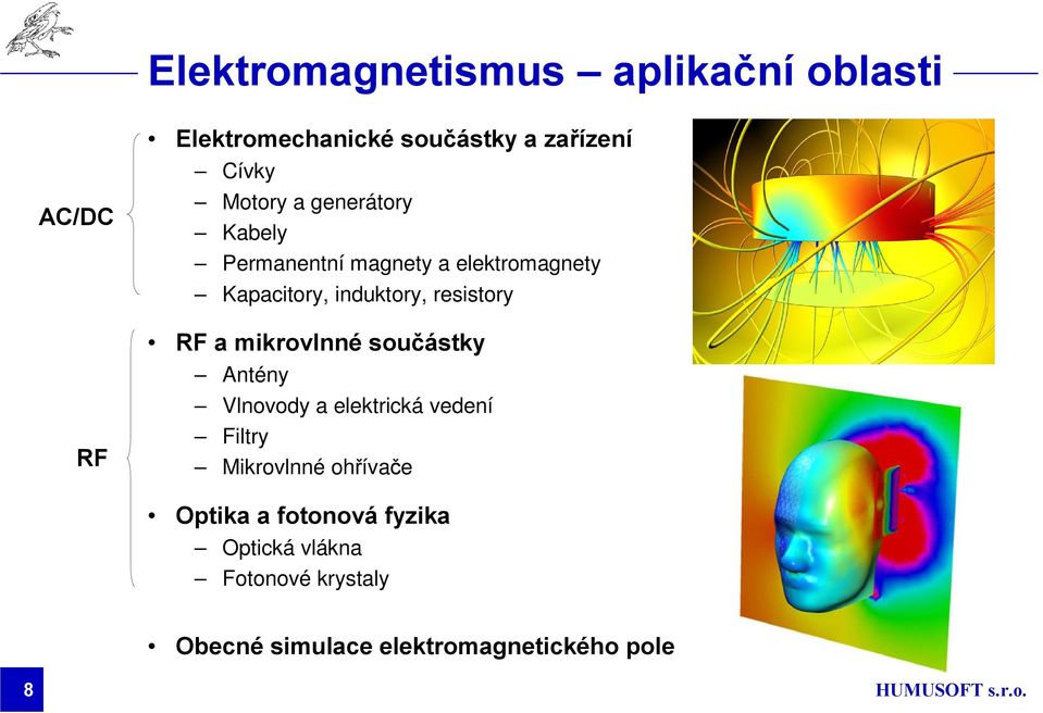 resistory RF a mikrovlnné součástky Antény Vlnovody a elektrická vedení Filtry Mikrovlnné