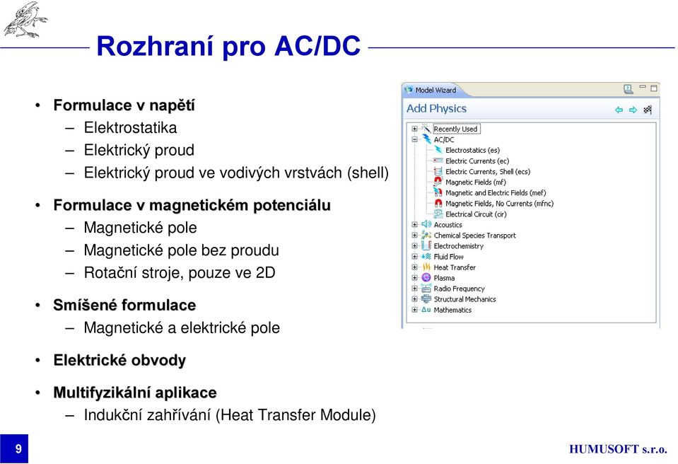 pole bez proudu Rotační stroje, pouze ve 2D Smíš íšené formulace Magnetické a elektrické