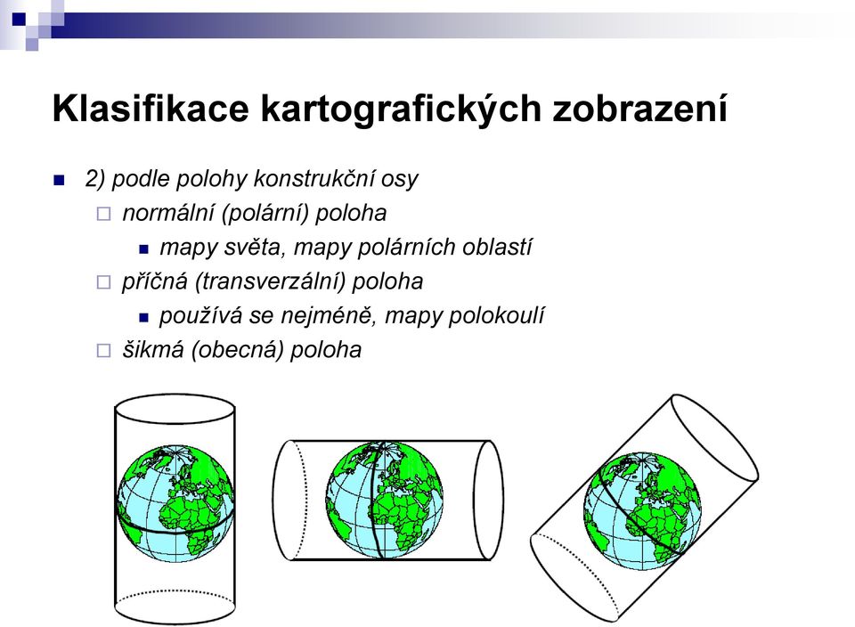 mapy polárních oblastí příčná (transverzální) poloha