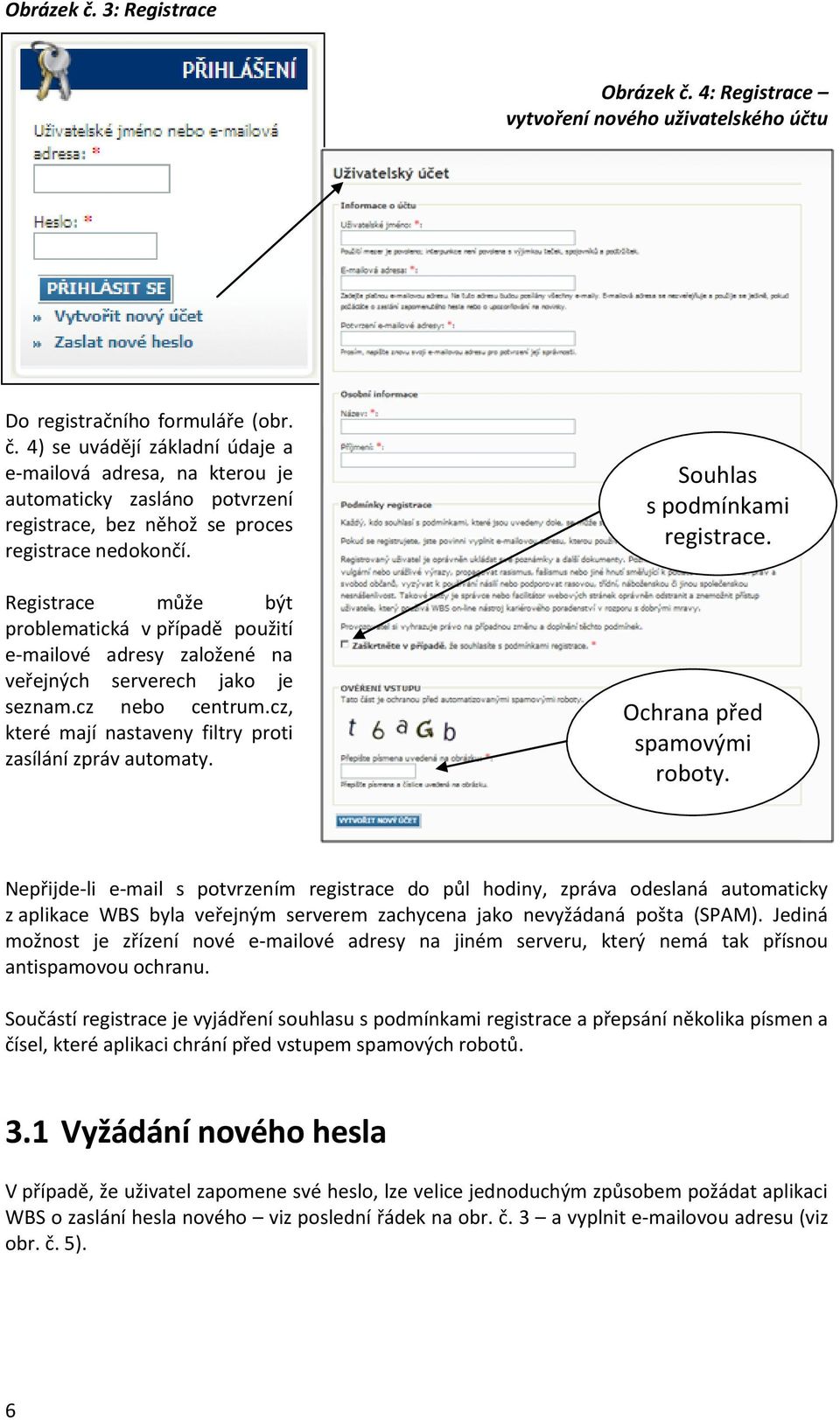 Souhlas s podmínkami registrace. Ochrana před spamovými roboty.