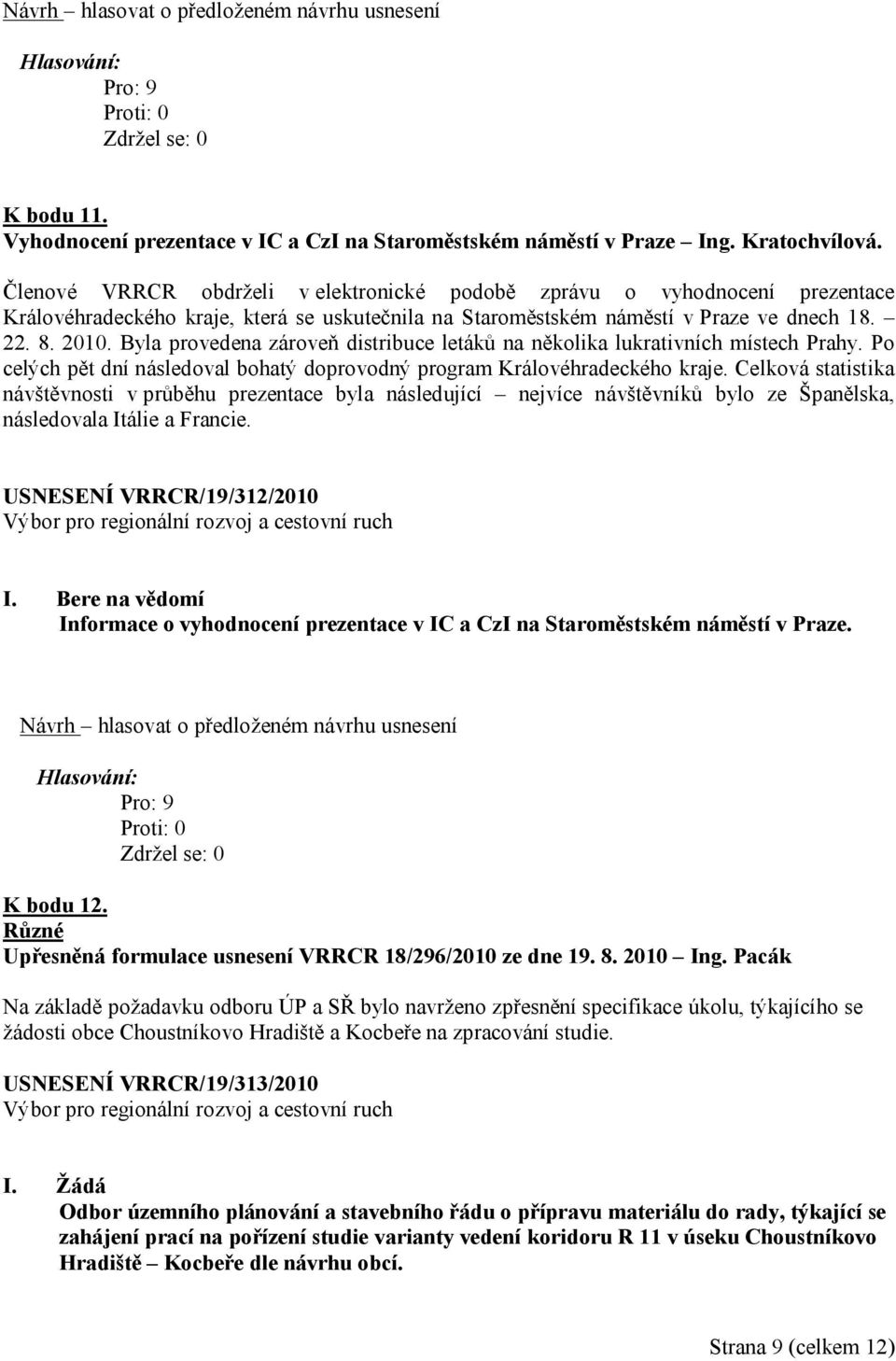 Byla provedena zároveň distribuce letáků na několika lukrativních místech Prahy. Po celých pět dní následoval bohatý doprovodný program Královéhradeckého kraje.