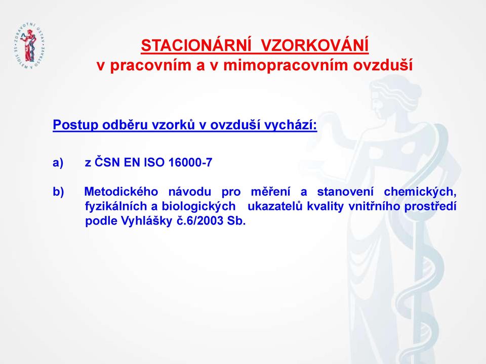 Metodického návodu pro měření a stanovení chemických, fyzikálních a