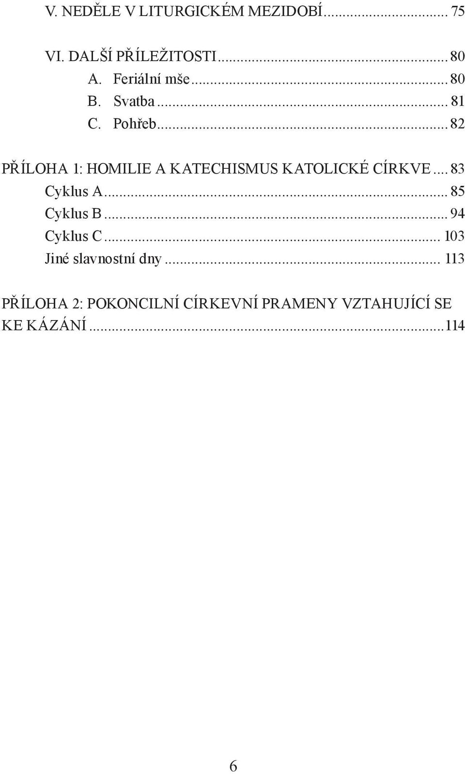 .. 82 PŘÍLOHA 1: HOMILIE A KATECHISMUS KATOLICKÉ CÍRKVE... 83 Cyklus A.