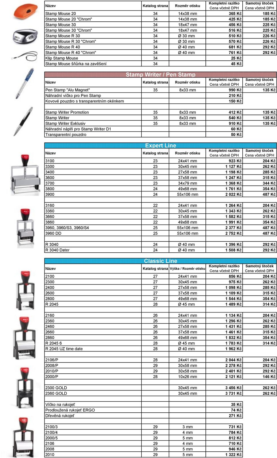 Mouse šňůrka na zavěšení 34 45 Kč Stamp Writer / Pen Stamp Pen Stamp "Alu Magnet" 35 8x33 mm 990 Kč 135 Kč Náhradní víčko pro Pen Stamp 210 Kč Kovové pouzdro s transparentním okénkem 150 Kč Stamp