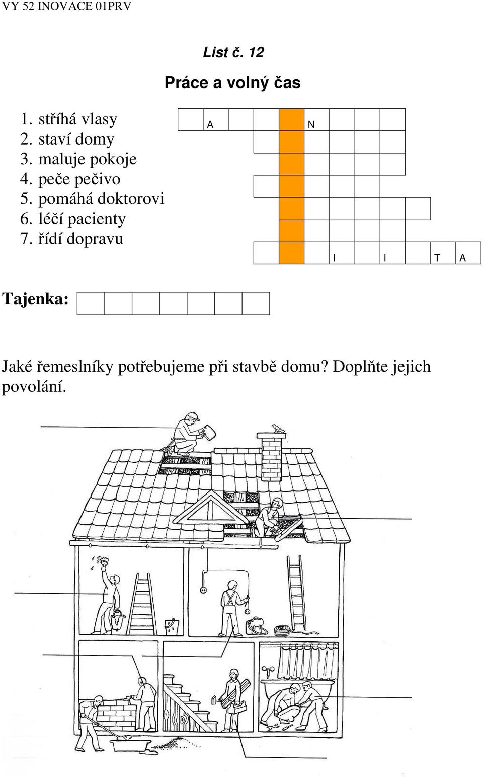 pomáhá doktorovi 6. léčí pacienty 7.