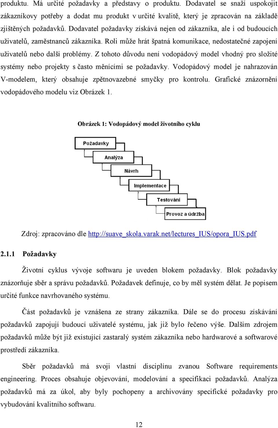 Z tohoto důvodu není vodopádový model vhodný pro sloţité systémy nebo projekty s často měnícími se poţadavky.