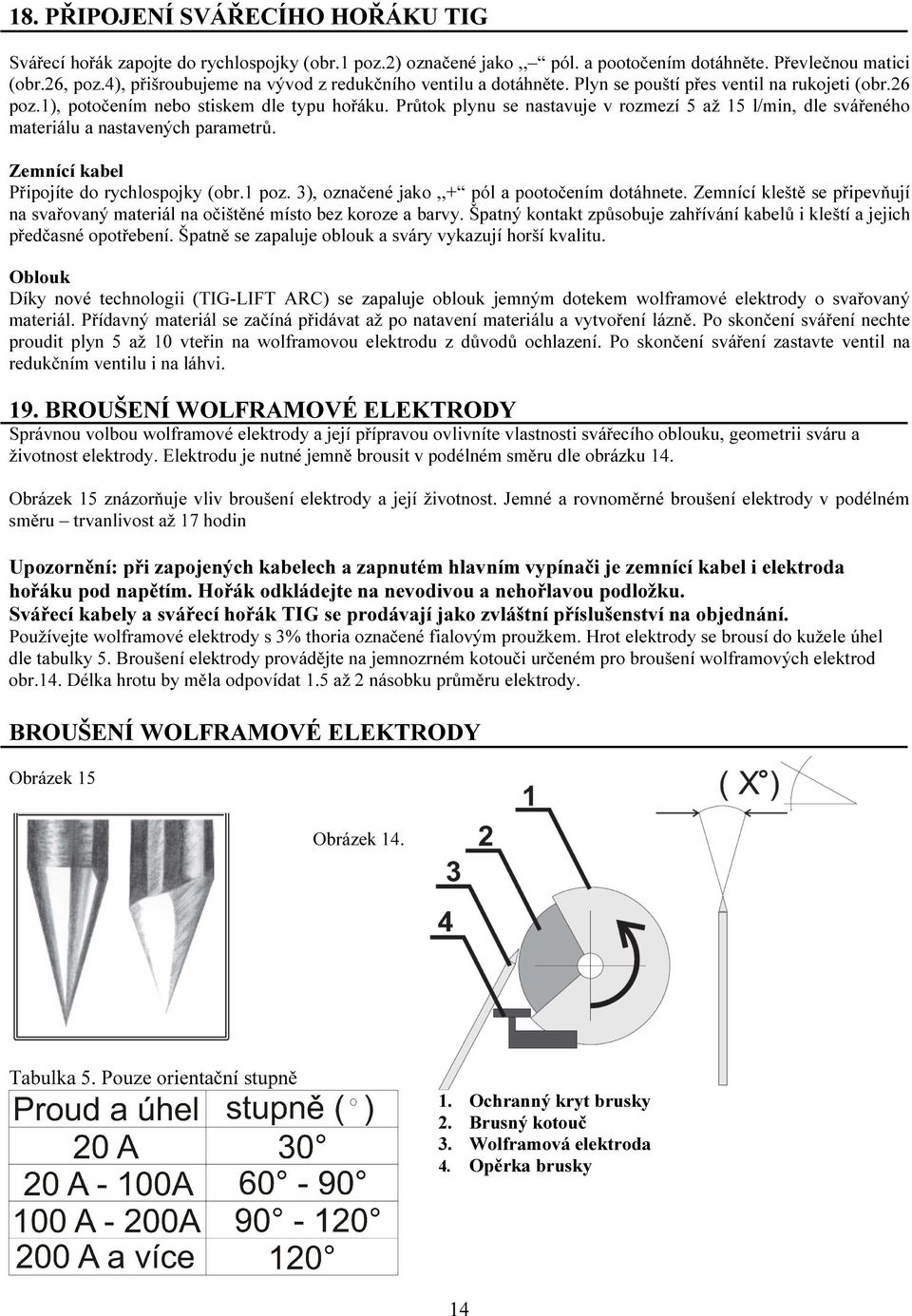 Průtok plynu se nastavuje v rozmezí 5 až 15 l/min, dle svářeného materiálu a nastavených parametrů. Zemnící kabel Připojíte do rychlospojky (obr.1 poz. 3), označené jako,,+ pól a pootočením dotáhnete.