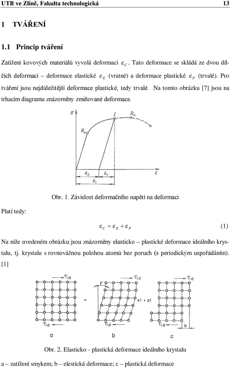 Na tomto obrázku [7] jsou na trhacím diagramu znázorněny zmiňované deformace. Platí tedy: Obr. 1.