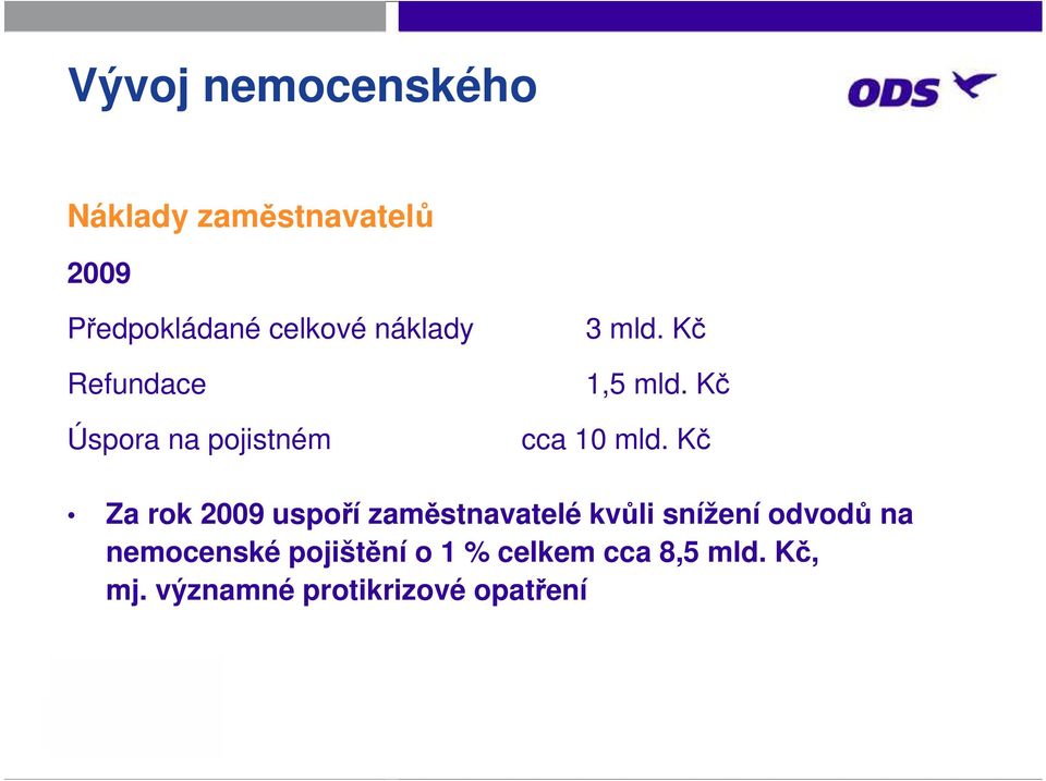 Kč Za rok 2009 uspoří zaměstnavatelé kvůli snížení odvodů na